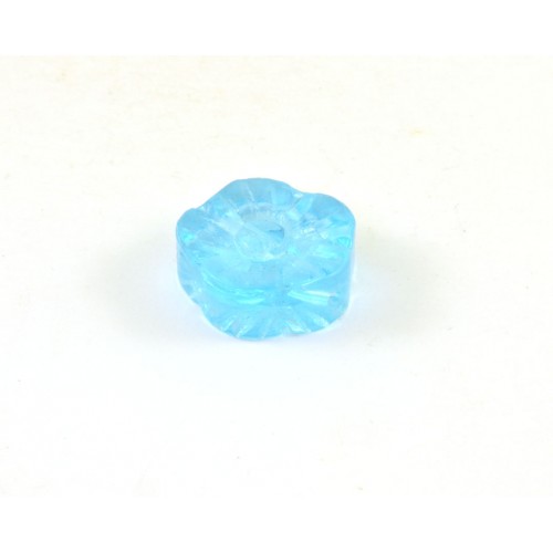 Bille de verre fleur 14mm bleu pâle*